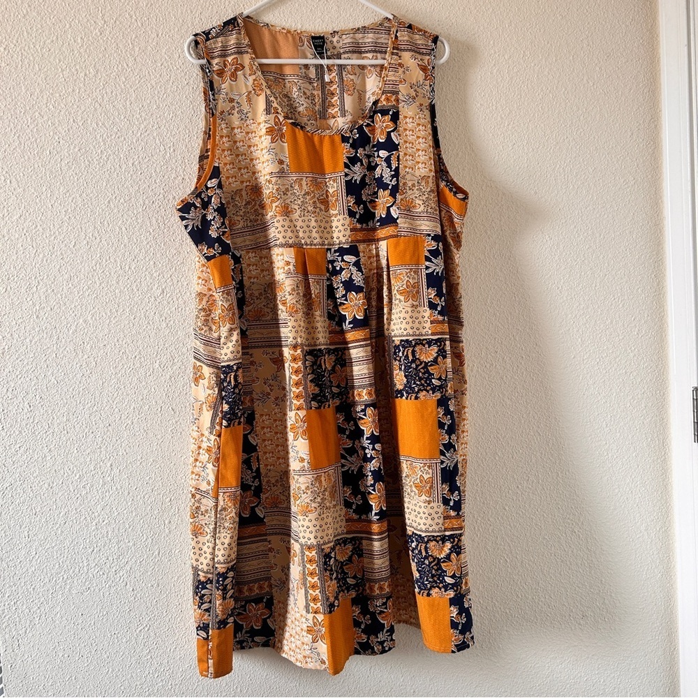 Emery Rose Floral Patch Print Babydoll Dress 3XL Boho Summer Casual NWOT western